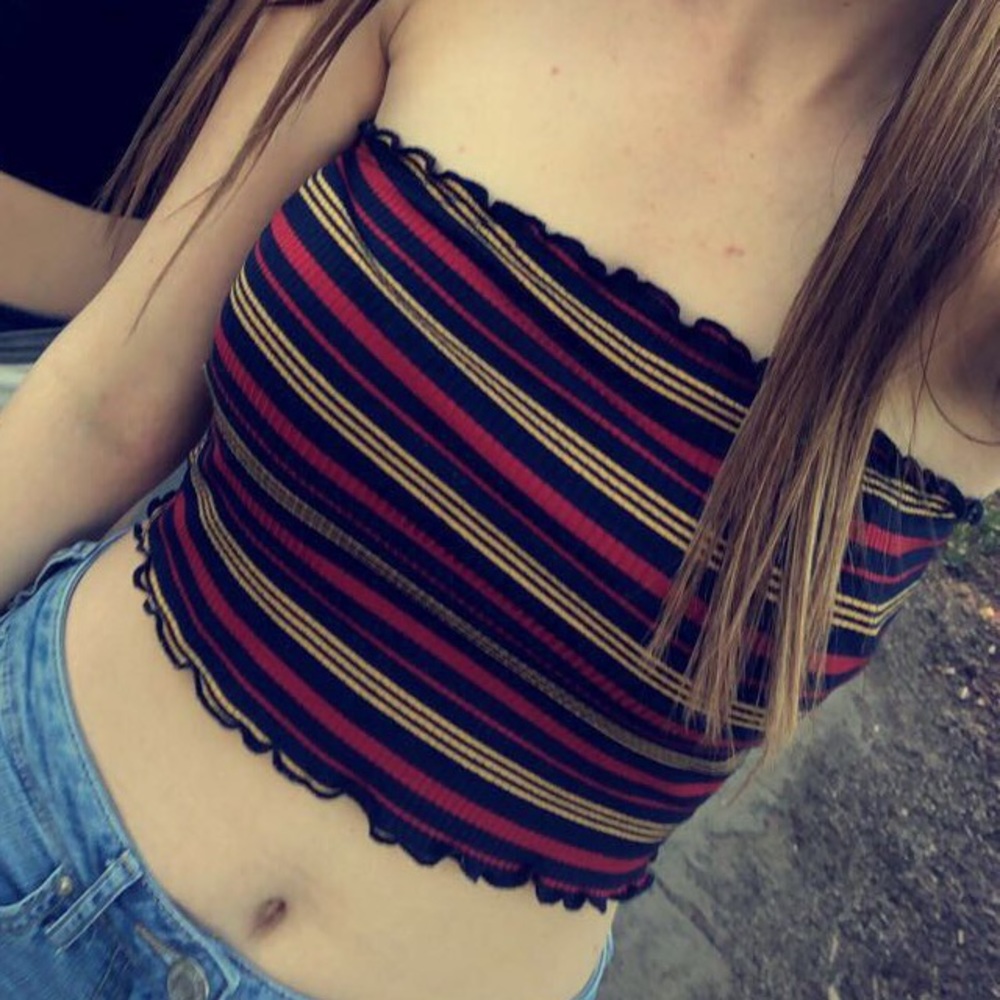 striped tube top